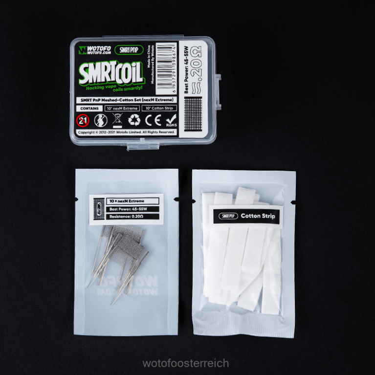 PNP-Mesh-Baumwoll-Set Nexmesh-Turbo Wotofo SMRT - Wotofo flavors 42F2Z339
