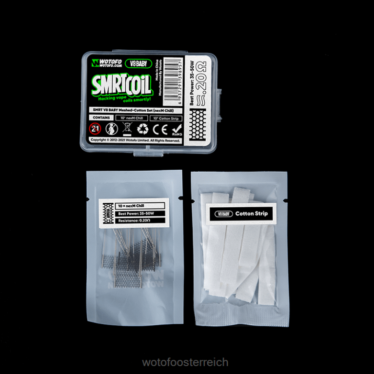 v8 Baby-Mesh-Baumwoll-Set Nexmesh-Turbo Wotofo SMRT - Wotofo kit 42F2Z368