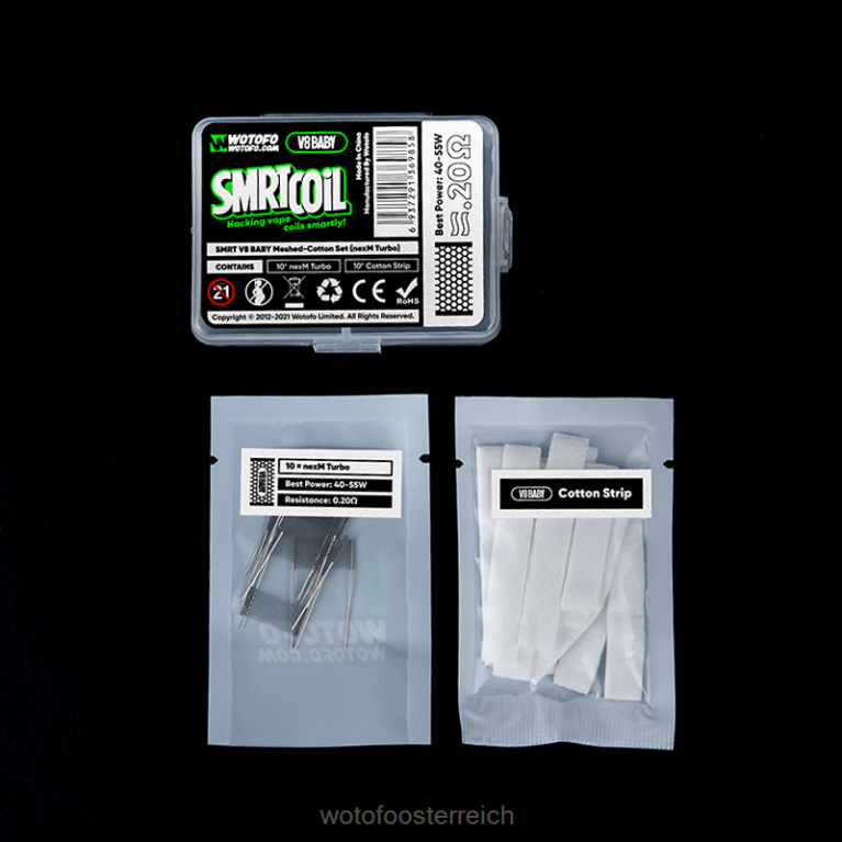 v8 Baby-Mesh-Baumwoll-Set Nexmesh-Turbo Wotofo SMRT - Wotofo kit 42F2Z368