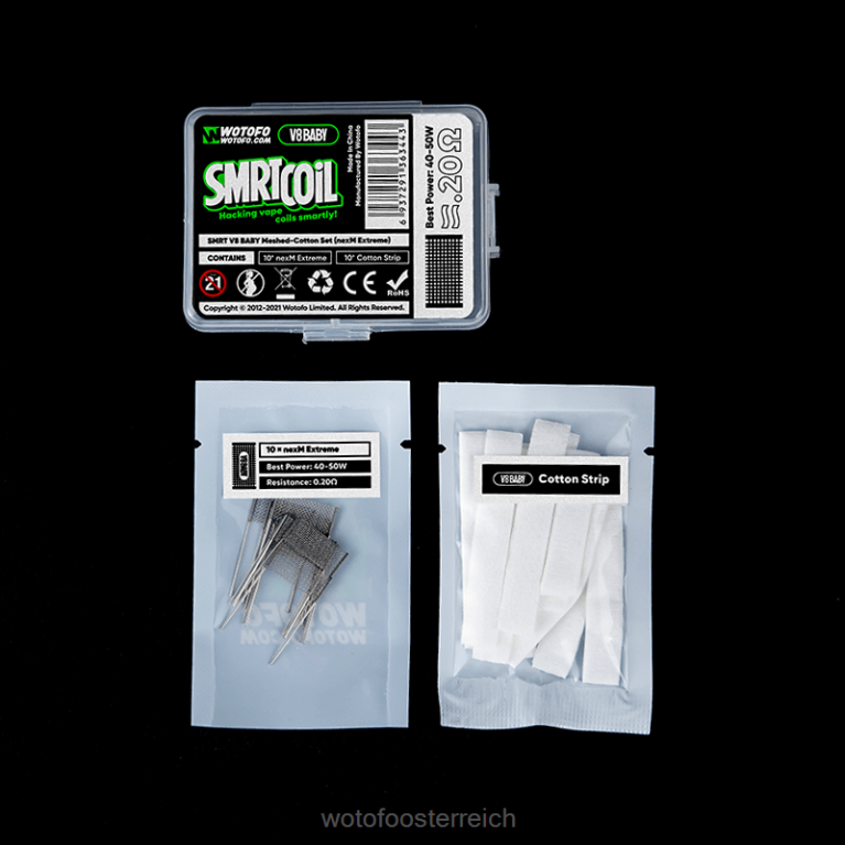 v8 Baby-Mesh-Baumwoll-Set nexmesh extrem Wotofo SMRT - Wotofo flavors 42F2Z369